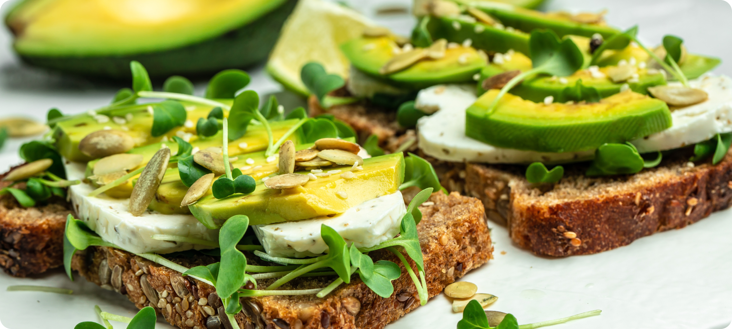 Toast topped with microgreens